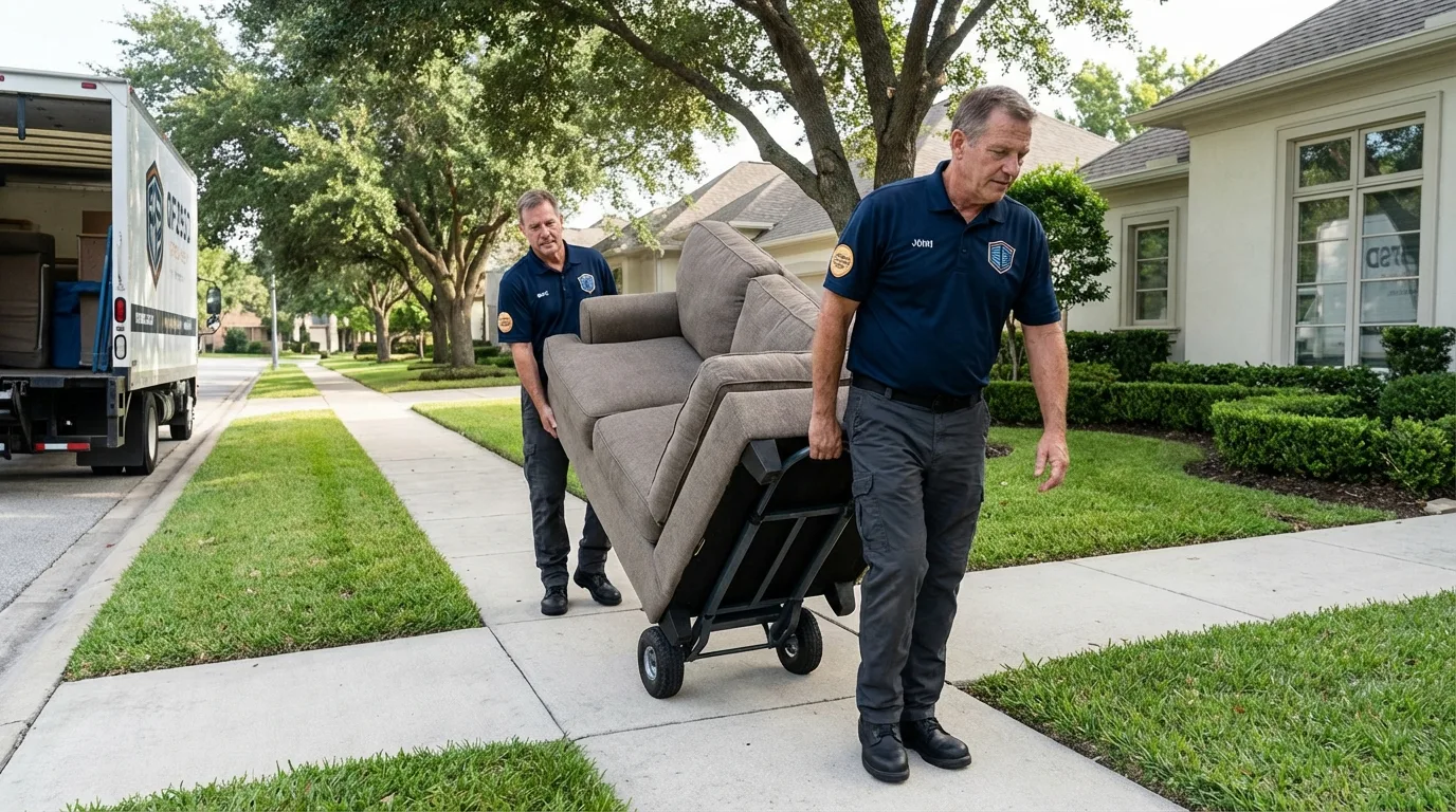 Local residential moving crew loading furniture in Huntington Park, CA